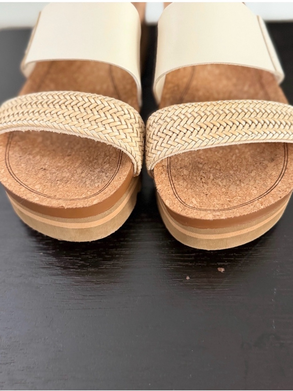 Reef Beige Woven Two-Strap Platform Slide Sandals - Picture 4 of 7